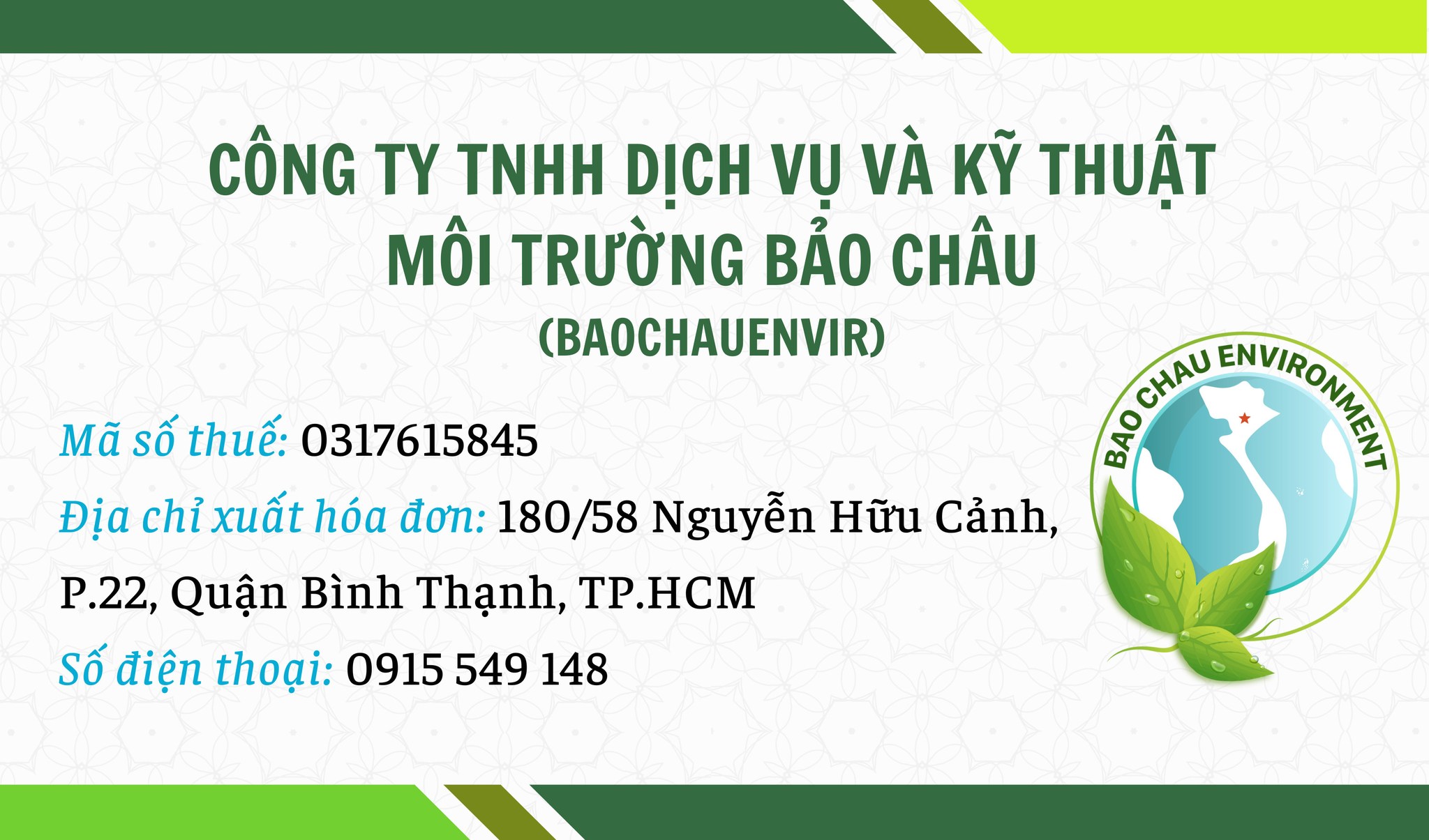 Công ty TNHH Dịch vụ và Kỹ thuật Môi trường Bảo Châu